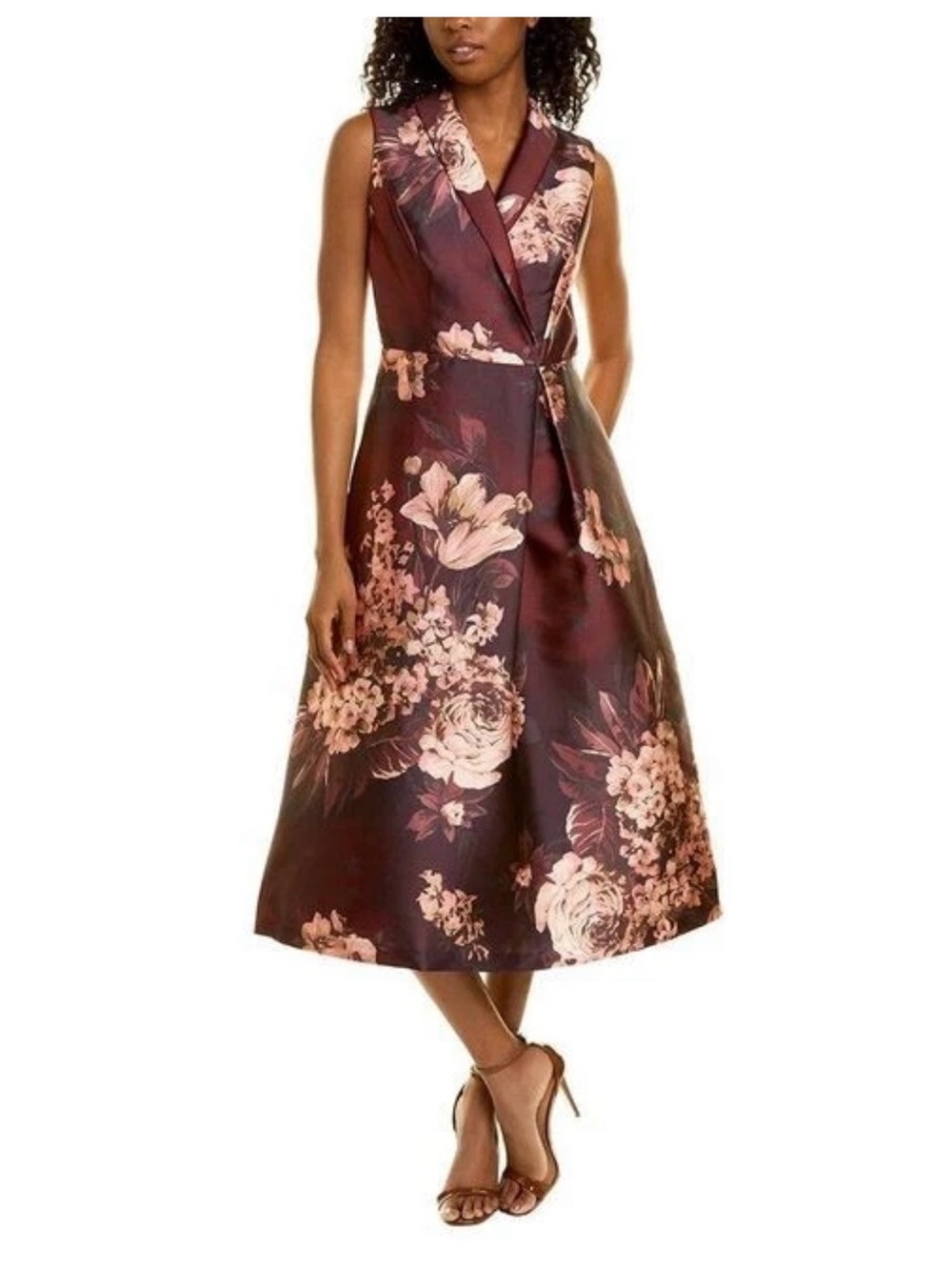 Kay Unger Whitney Floral Wrap Dress Sz 16
